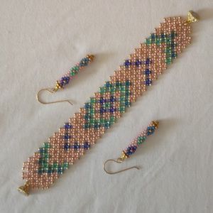 Chevron Bracelet & Earring Set